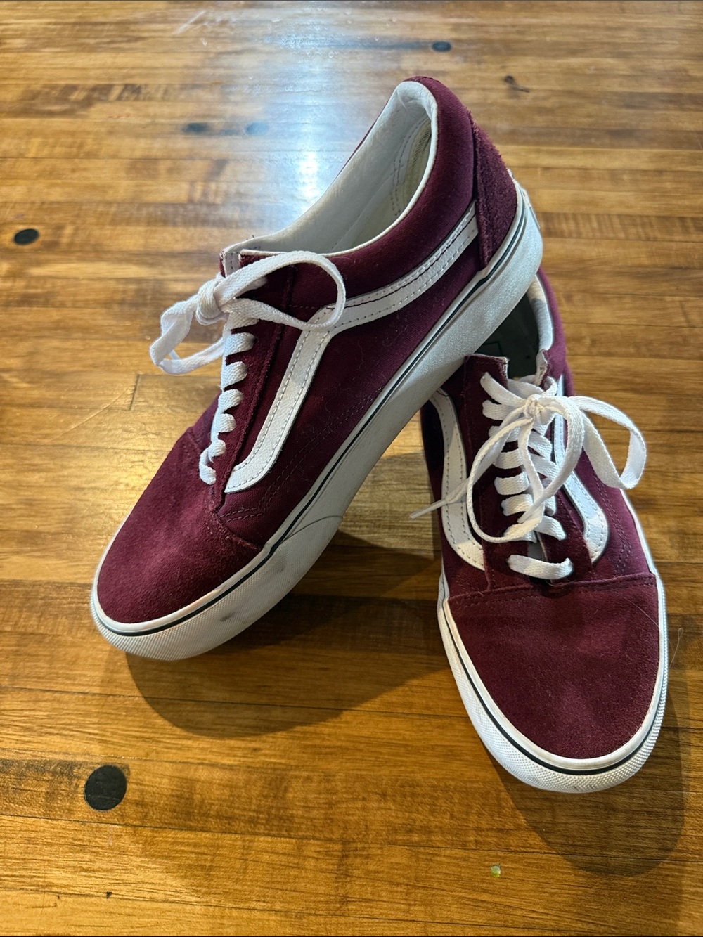 Burgundy Suede Vans men's Sz 8 Women's 9.5 (w1)